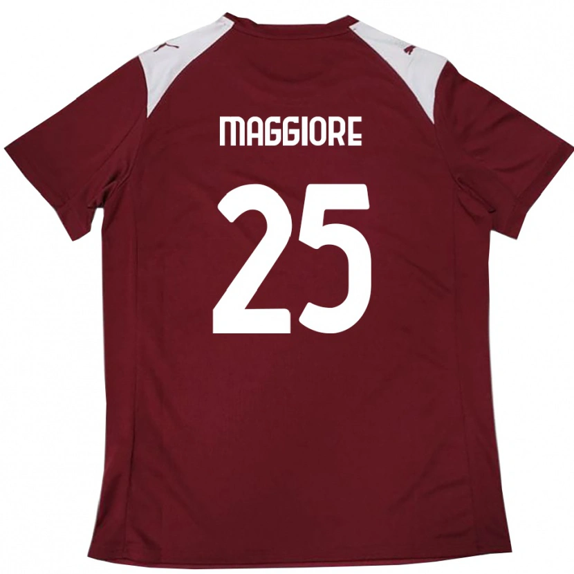 Danxen Kinder Giulio Maggiore #25 Burgunderrot Weiß Heimtrikot Trikot 2025/26 T-Shirt Schweiz