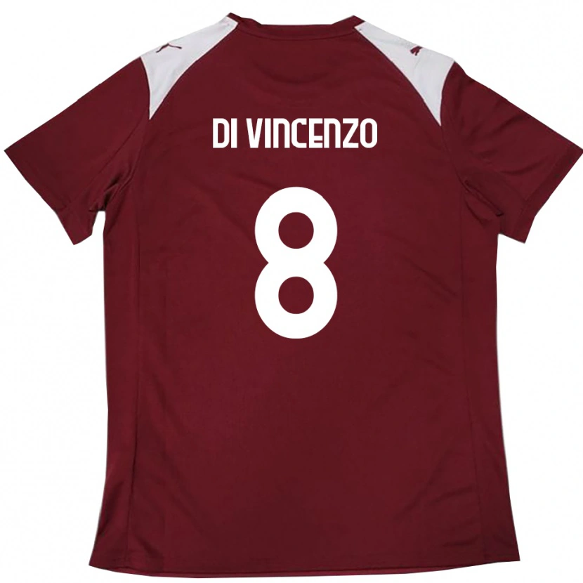 Danxen Kinder Edoardo Di Vincenzo #8 Burgunderrot Weiß Heimtrikot Trikot 2025/26 T-Shirt Schweiz