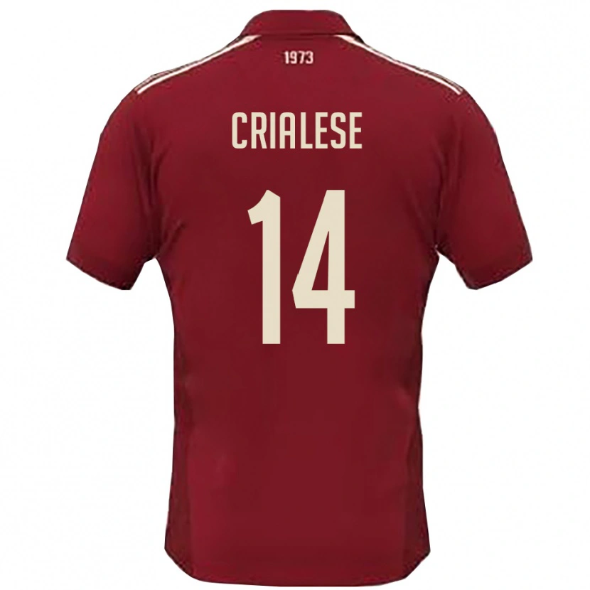 Danxen Kinder Carlo Crialese #14 Burgunderrot Weiß Heimtrikot Trikot 2025/26 T-Shirt Schweiz