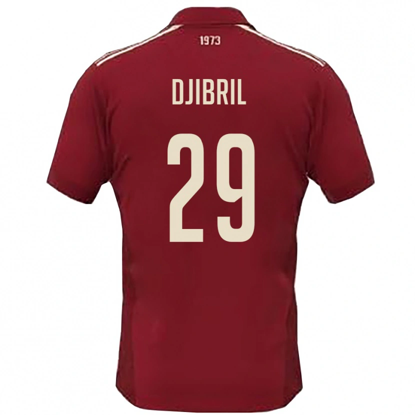 Danxen Kinder Akim Djibril #29 Burgunderrot Weiß Heimtrikot Trikot 2025/26 T-Shirt Schweiz