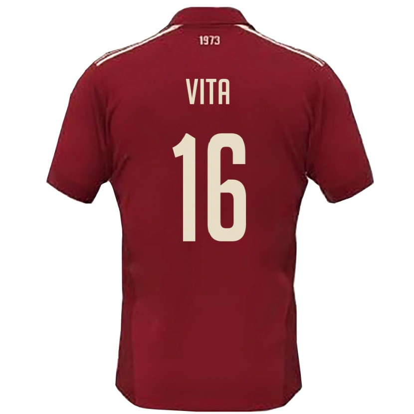 Danxen Kinder Alessio Vita #16 Burgunderrot Weiß Heimtrikot Trikot 2025/26 T-Shirt Schweiz