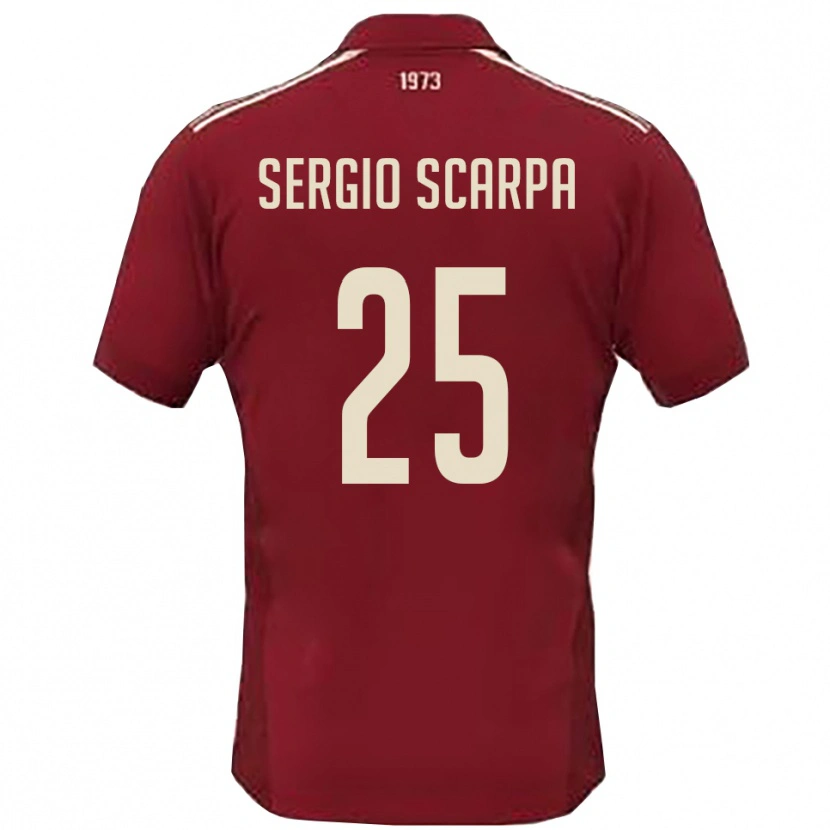 Danxen Kinder Nicolò Sergio Scarpa #25 Burgunderrot Weiß Heimtrikot Trikot 2025/26 T-Shirt Schweiz