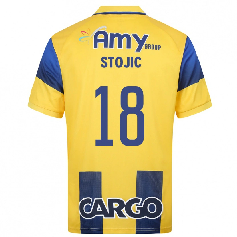 Danxen Kinder Nemanja Stojic #18 Gelb Marineblau Heimtrikot Trikot 2025/26 T-Shirt Schweiz
