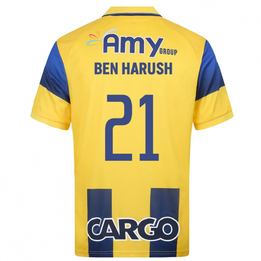Danxen Kinder Noam Ben Harush #21 Gelb Marineblau Heimtrikot Trikot 2025/26 T-Shirt Schweiz