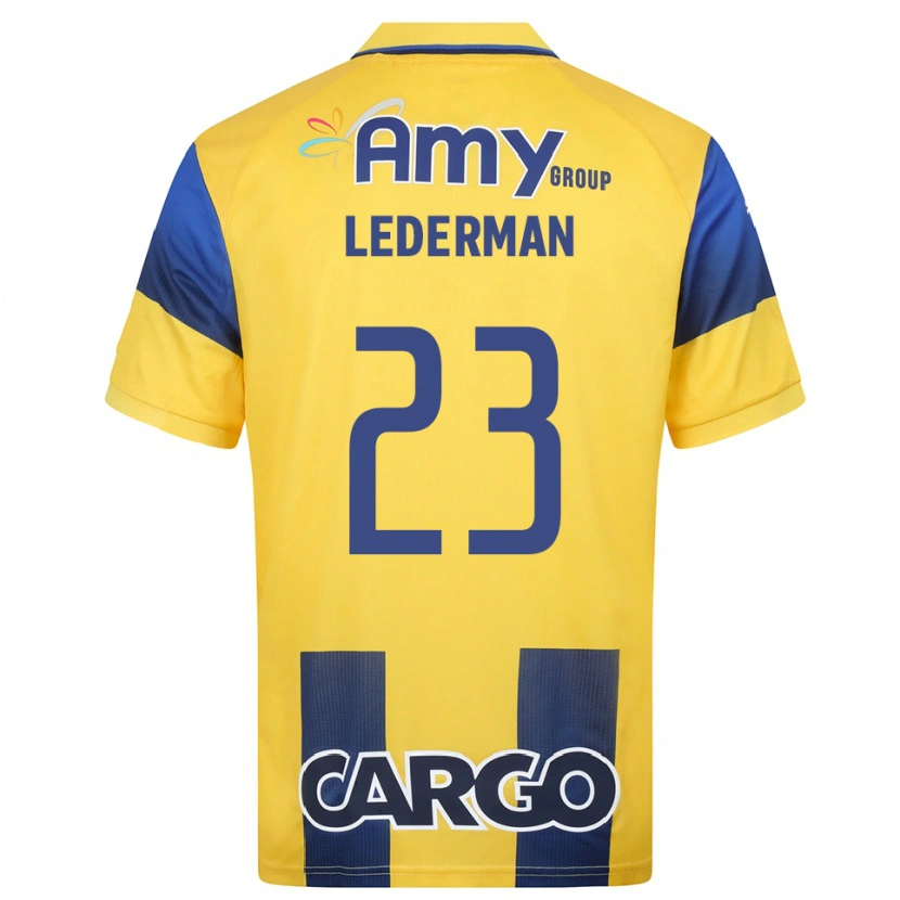 Danxen Kinder Ben Lederman #23 Gelb Marineblau Heimtrikot Trikot 2025/26 T-Shirt Schweiz