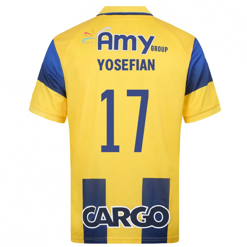 Danxen Kinder Harel Yosefian #17 Gelb Marineblau Heimtrikot Trikot 2025/26 T-Shirt Schweiz