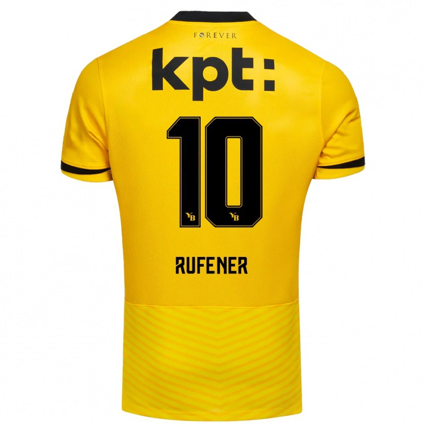 Danxen Kinder Elio Rufener #10 Gelb Schwarz Heimtrikot Trikot 2025/26 T-Shirt Schweiz