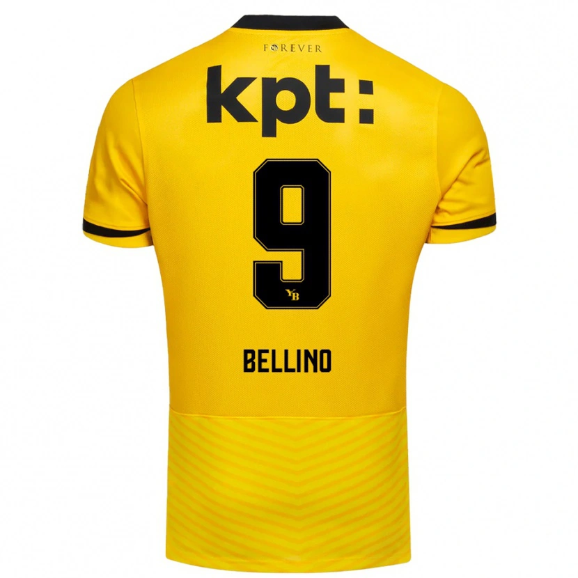 Danxen Kinder Mattia Bellino #9 Gelb Schwarz Heimtrikot Trikot 2025/26 T-Shirt Schweiz