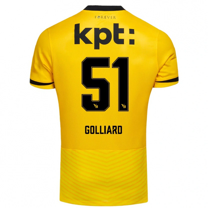 Danxen Kinder Théo Golliard #51 Gelb Schwarz Heimtrikot Trikot 2025/26 T-Shirt Schweiz