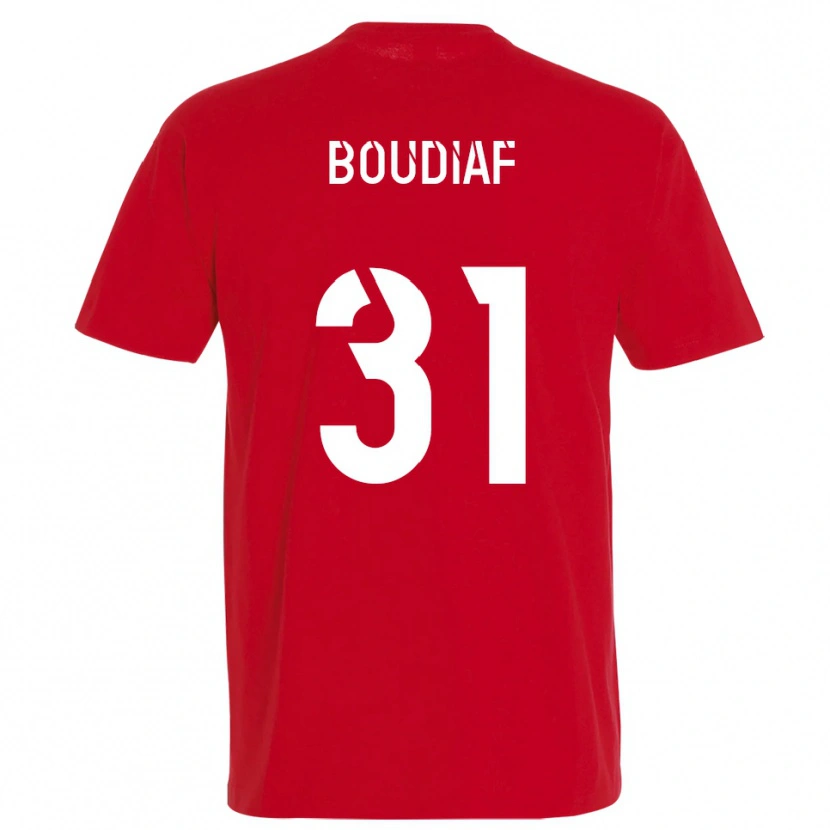 Danxen Kinder Ryad Boudiaf #31 Rot Gelb Heimtrikot Trikot 2025/26 T-Shirt Schweiz
