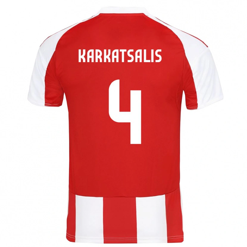 Danxen Kinder Vasilios Karkatsalis #4 Rot Weiß Heimtrikot Trikot 2025/26 T-Shirt Schweiz