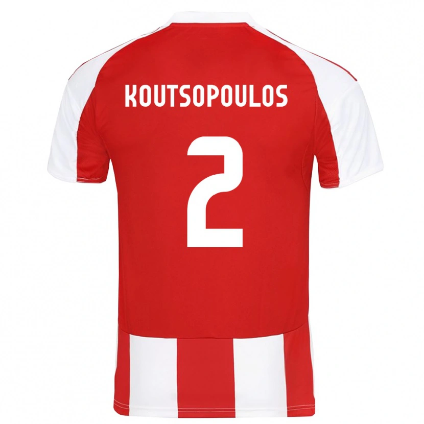 Danxen Kinder Georgios Koutsopoulos #2 Rot Weiß Heimtrikot Trikot 2025/26 T-Shirt Schweiz