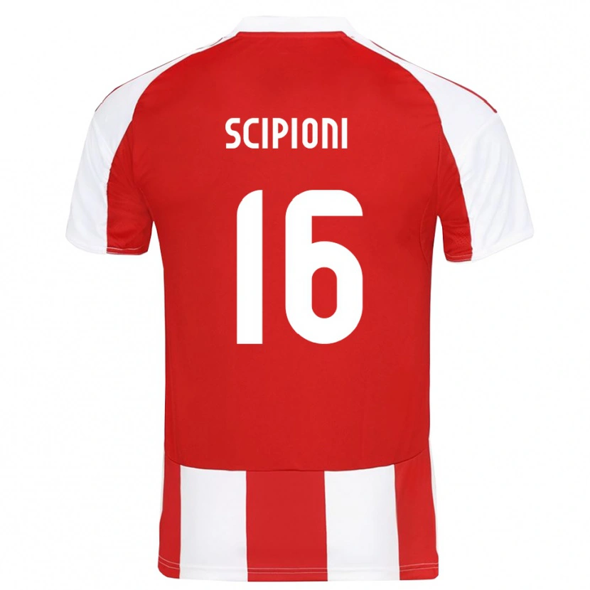 Danxen Kinder Lorenzo Scipioni #16 Rot Weiß Heimtrikot Trikot 2025/26 T-Shirt Schweiz