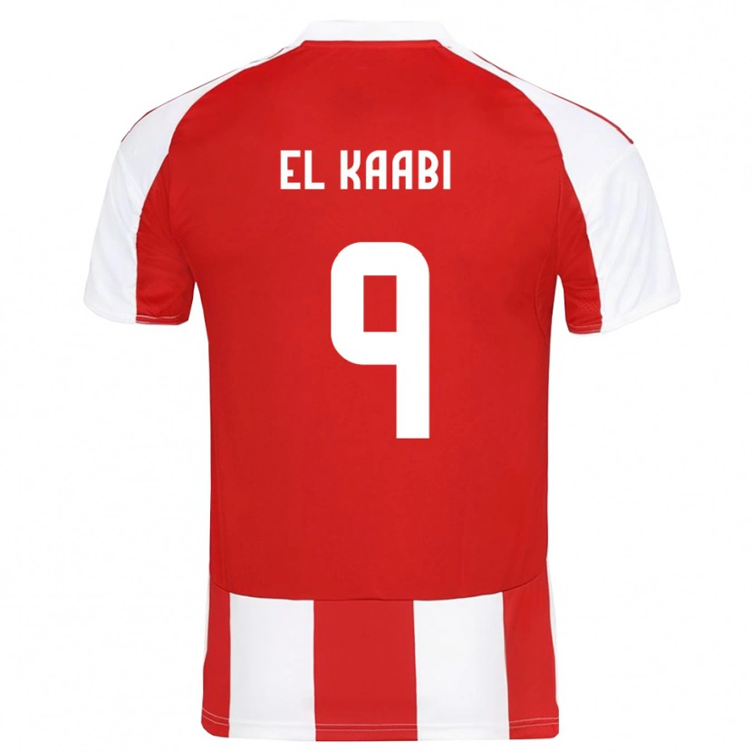 Danxen Kinder Ayoub El Kaabi #9 Rot Weiß Heimtrikot Trikot 2025/26 T-Shirt Schweiz