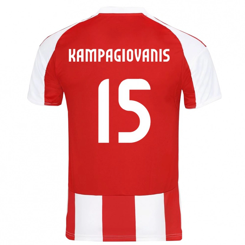 Danxen Kinder Anastasios Kampagiovanis #15 Rot Weiß Heimtrikot Trikot 2025/26 T-Shirt Schweiz