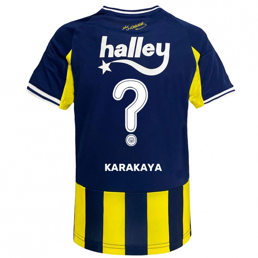 Danxen Kinder Utku Karakaya #0 Gelb Marineblau Weiß Heimtrikot Trikot 2025/26 T-Shirt Schweiz