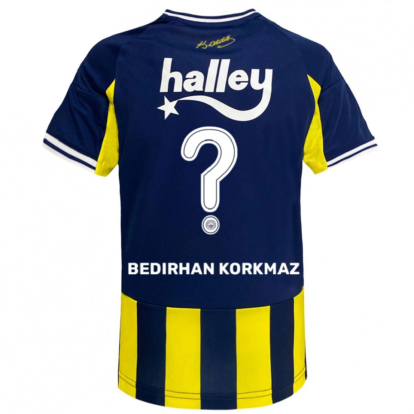 Danxen Kinder Yağız Bedirhan Korkmaz #0 Gelb Marineblau Weiß Heimtrikot Trikot 2025/26 T-Shirt Schweiz