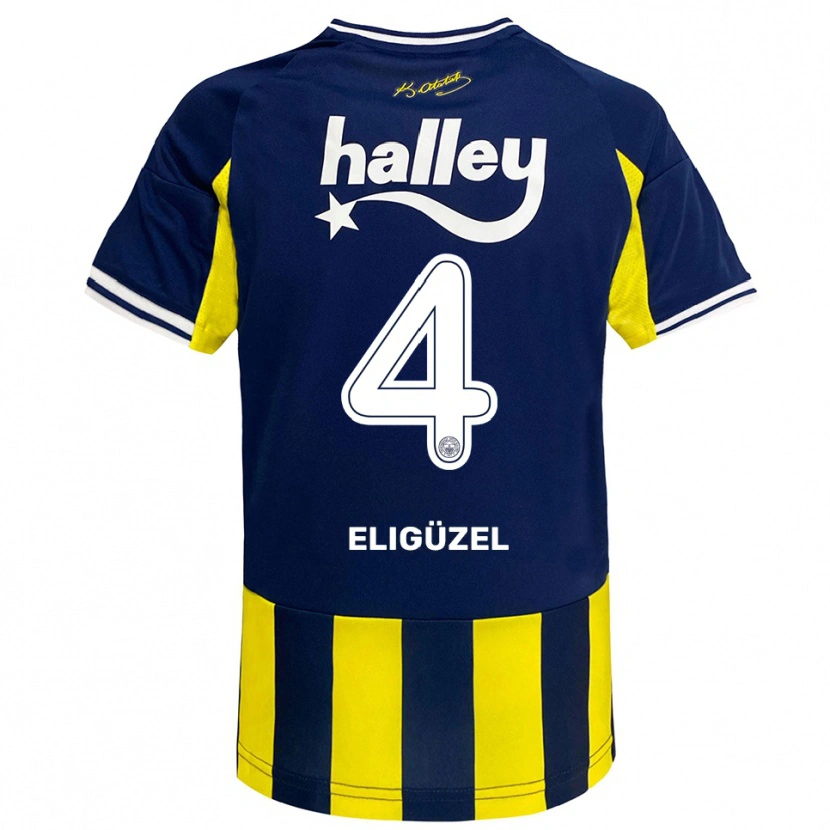 Danxen Kinder Boran Eligüzel #4 Gelb Marineblau Weiß Heimtrikot Trikot 2025/26 T-Shirt Schweiz