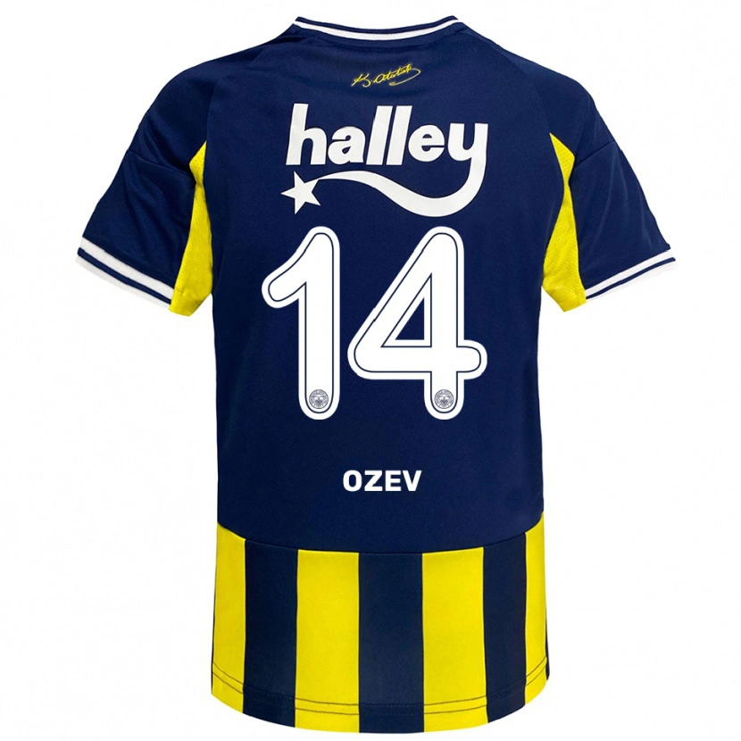 Danxen Kinder Ümran Özev #14 Gelb Marineblau Weiß Heimtrikot Trikot 2025/26 T-Shirt Schweiz