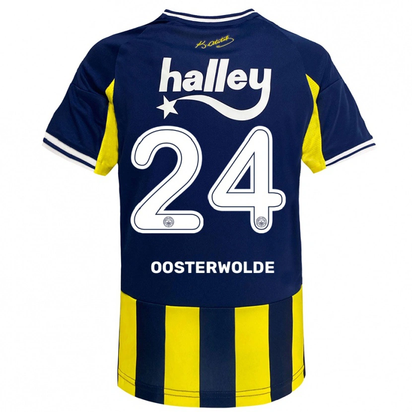 Danxen Kinder Jayden Oosterwolde #24 Gelb Marineblau Weiß Heimtrikot Trikot 2025/26 T-Shirt Schweiz