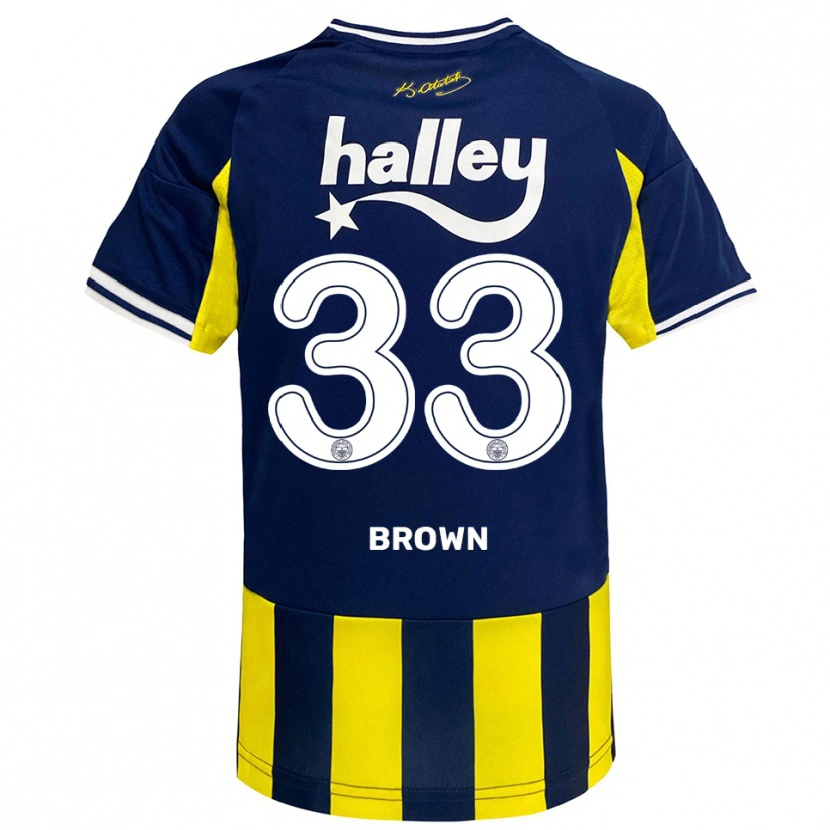 Danxen Kinder Archie Brown #33 Gelb Marineblau Weiß Heimtrikot Trikot 2025/26 T-Shirt Schweiz