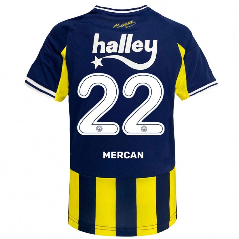 Danxen Kinder Levent Mercan #22 Gelb Marineblau Weiß Heimtrikot Trikot 2025/26 T-Shirt Schweiz
