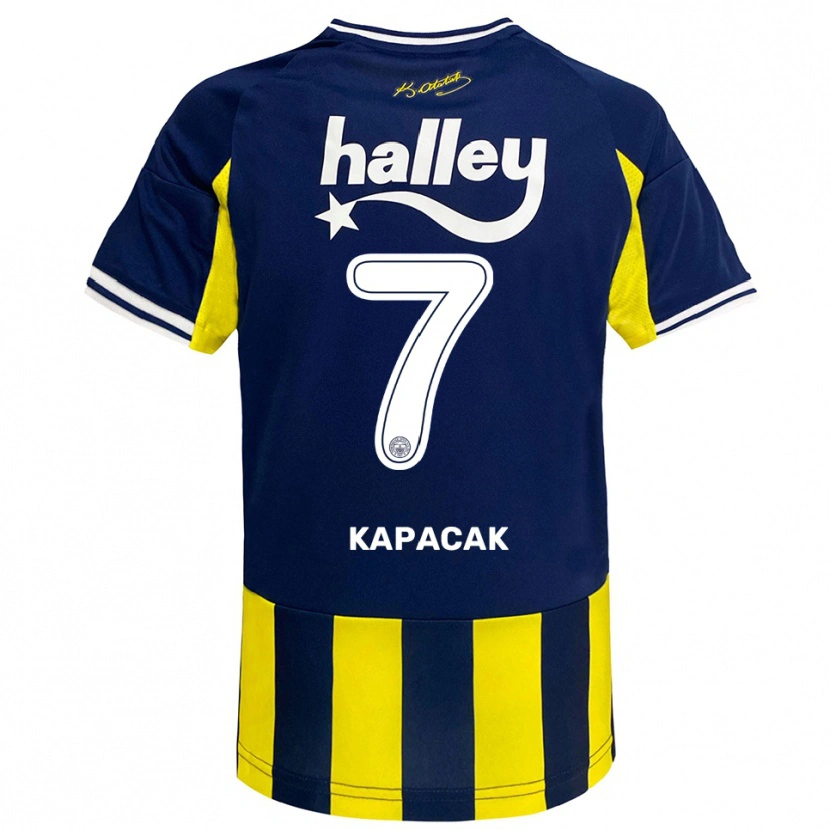 Danxen Kinder Burak Kapacak #7 Gelb Marineblau Weiß Heimtrikot Trikot 2025/26 T-Shirt Schweiz