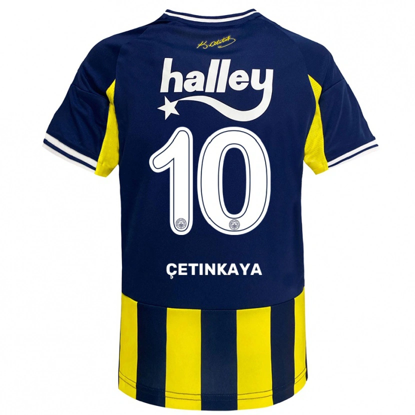 Danxen Kinder Eyüp Çetinkaya #10 Gelb Marineblau Weiß Heimtrikot Trikot 2025/26 T-Shirt Schweiz