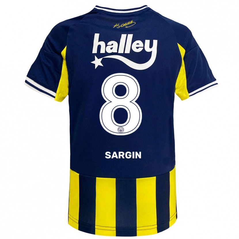 Danxen Kinder Samet Sargın #8 Gelb Marineblau Weiß Heimtrikot Trikot 2025/26 T-Shirt Schweiz