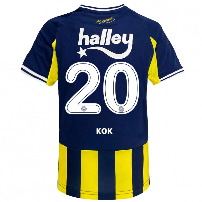 Danxen Kinder Serhan Kök #20 Gelb Marineblau Weiß Heimtrikot Trikot 2025/26 T-Shirt Schweiz