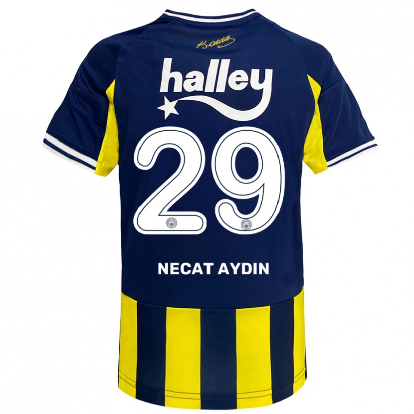 Danxen Kinder Ahmet Necat Aydın #29 Gelb Marineblau Weiß Heimtrikot Trikot 2025/26 T-Shirt Schweiz