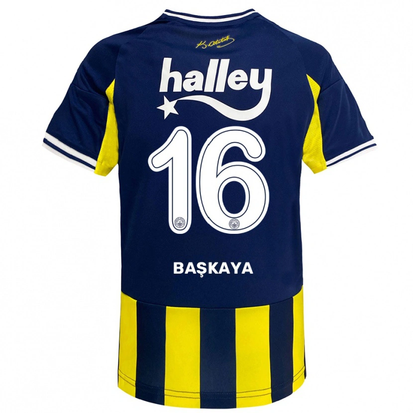 Danxen Kinder Fırat Başkaya #16 Gelb Marineblau Weiß Heimtrikot Trikot 2025/26 T-Shirt Schweiz