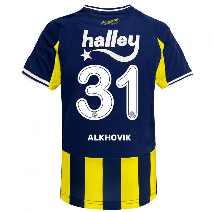 Danxen Kinder Karyna Alkhovik #31 Gelb Marineblau Weiß Heimtrikot Trikot 2025/26 T-Shirt Schweiz