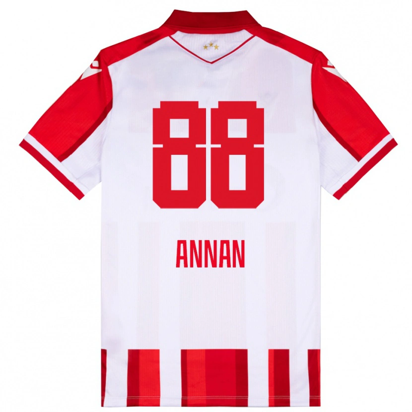 Danxen Kinder Ebenezer Annan #88 Rot Weiß Heimtrikot Trikot 2025/26 T-Shirt Schweiz
