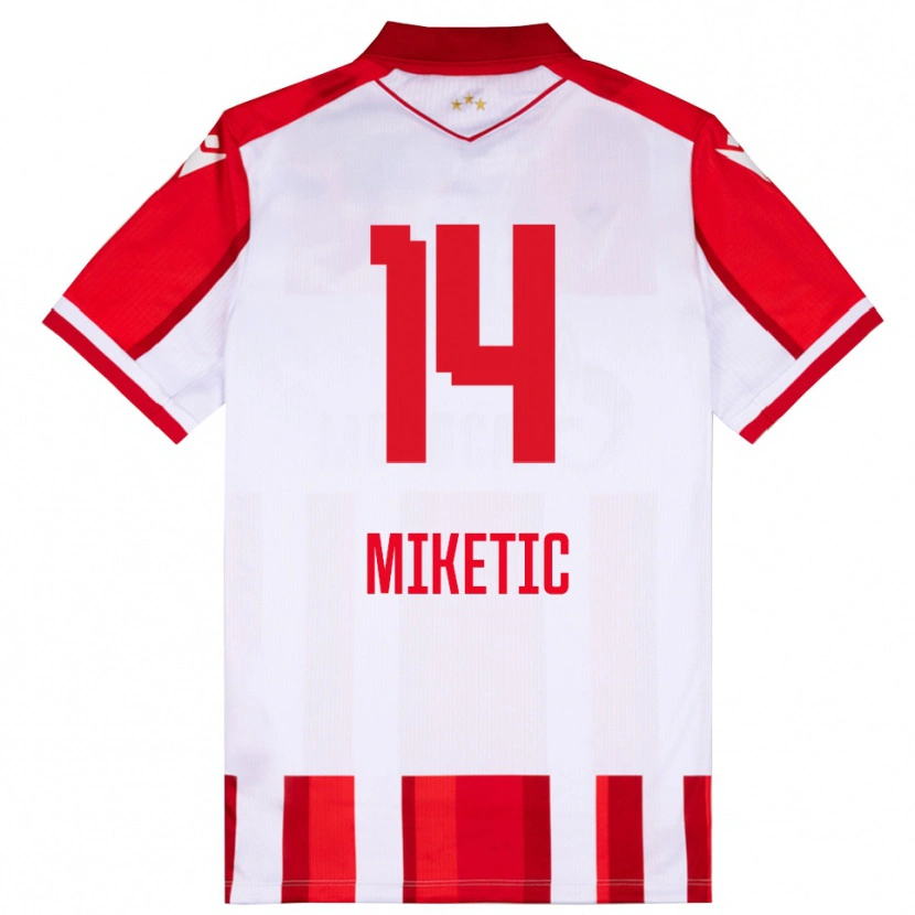 Danxen Kinder Aleksandar Miketic #14 Rot Weiß Heimtrikot Trikot 2025/26 T-Shirt Schweiz