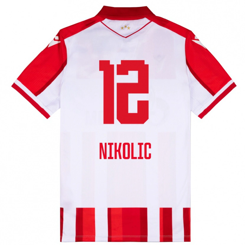 Danxen Kinder Uros Nikolic #12 Rot Weiß Heimtrikot Trikot 2025/26 T-Shirt Schweiz
