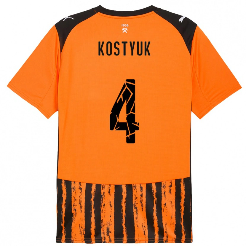 Danxen Kinder Yegor Kostyuk #4 Orange Schwarz Heimtrikot Trikot 2025/26 T-Shirt Schweiz