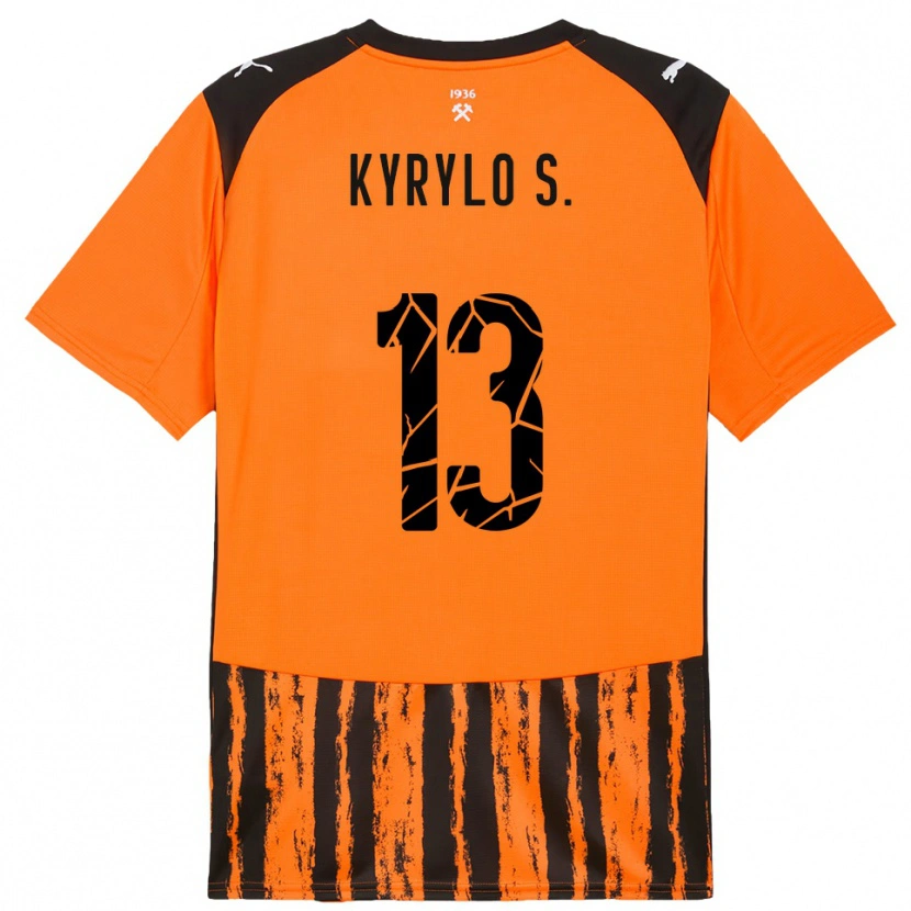 Danxen Kinder Kyrylo Savchenko #13 Orange Schwarz Heimtrikot Trikot 2025/26 T-Shirt Schweiz