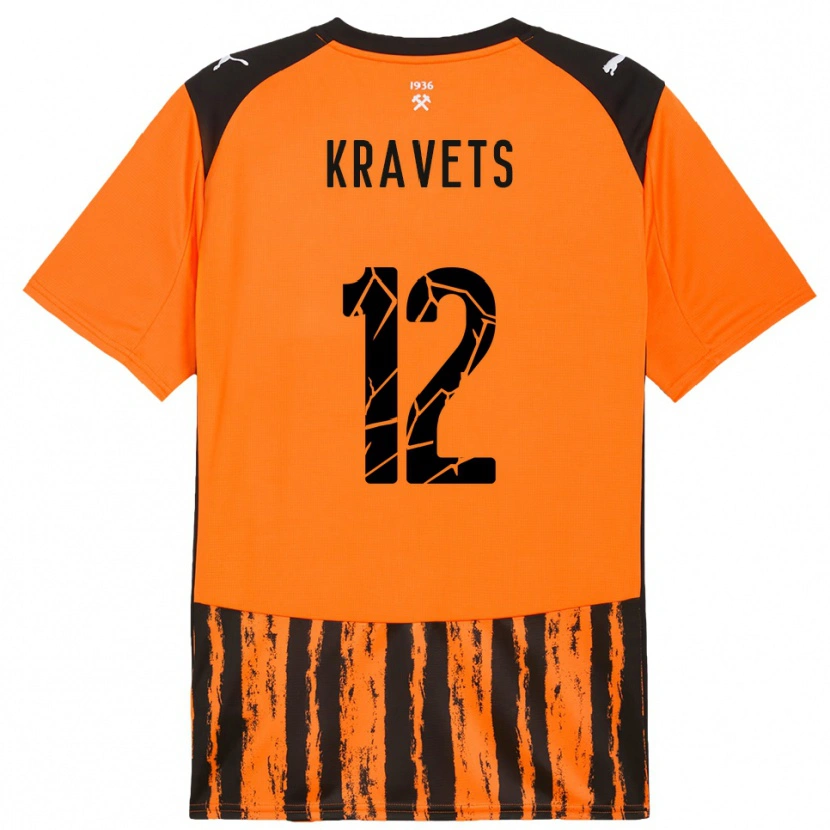 Danxen Kinder Vladyslav Kravets #12 Orange Schwarz Heimtrikot Trikot 2025/26 T-Shirt Schweiz
