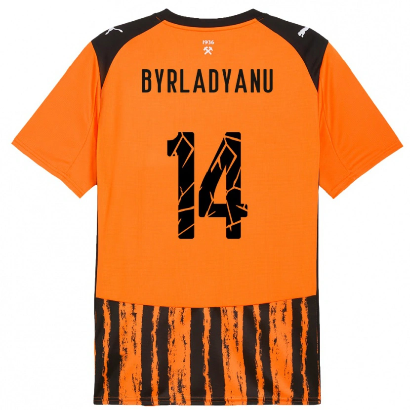 Danxen Kinder Ilya Byrladyanu #14 Orange Schwarz Heimtrikot Trikot 2025/26 T-Shirt Schweiz