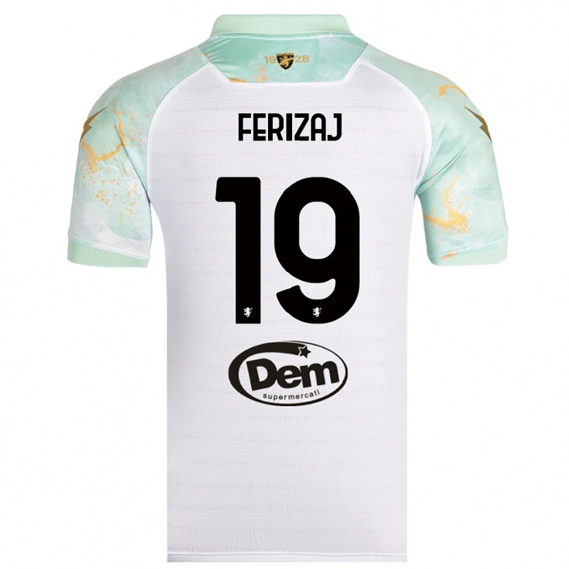 Danxen Kinder Justin Ferizaj #19 Weiß Schwarz Auswärtstrikot Trikot 2025/26 T-Shirt Schweiz