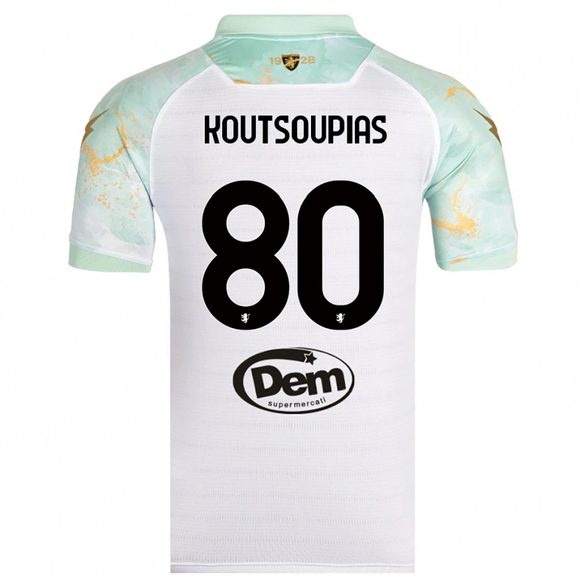 Danxen Kinder Ilias Koutsoupias #80 Weiß Schwarz Auswärtstrikot Trikot 2025/26 T-Shirt Schweiz