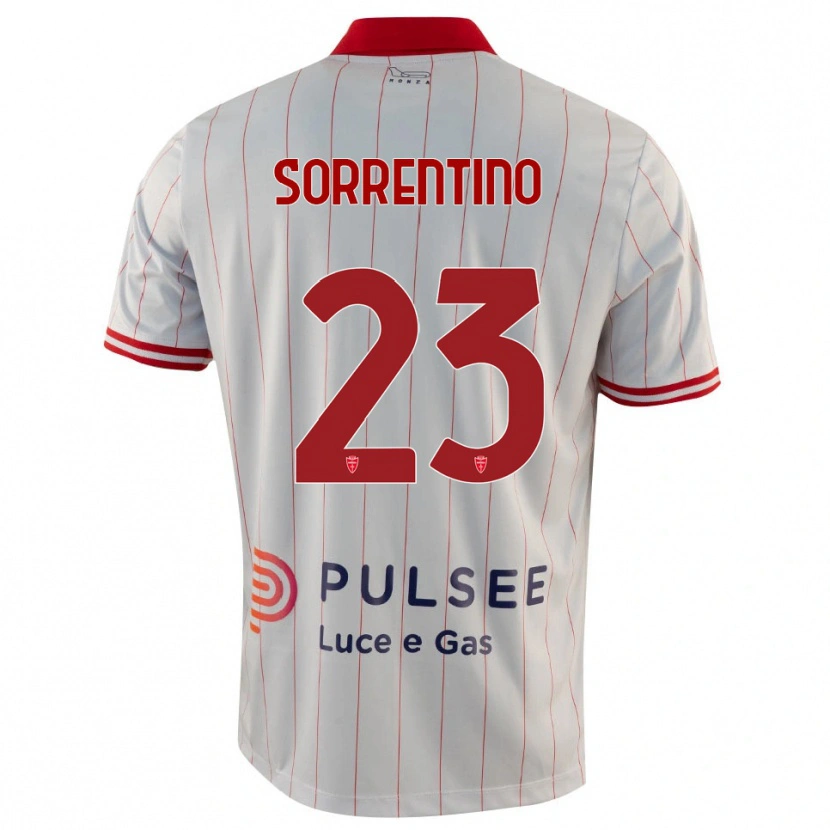 Danxen Kinder Alessandro Sorrentino #23 Weiß Rot Blau Auswärtstrikot Trikot 2025/26 T-Shirt Schweiz