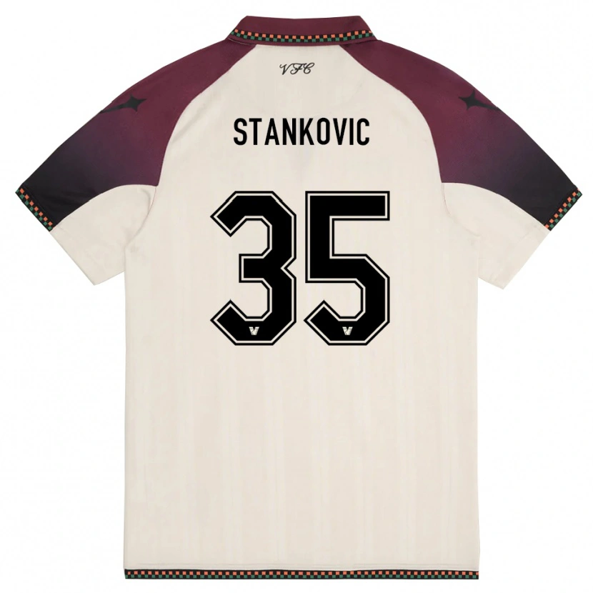 Danxen Kinder Filip Stanković #35 Cremefarben Burgund Auswärtstrikot Trikot 2025/26 T-Shirt Schweiz