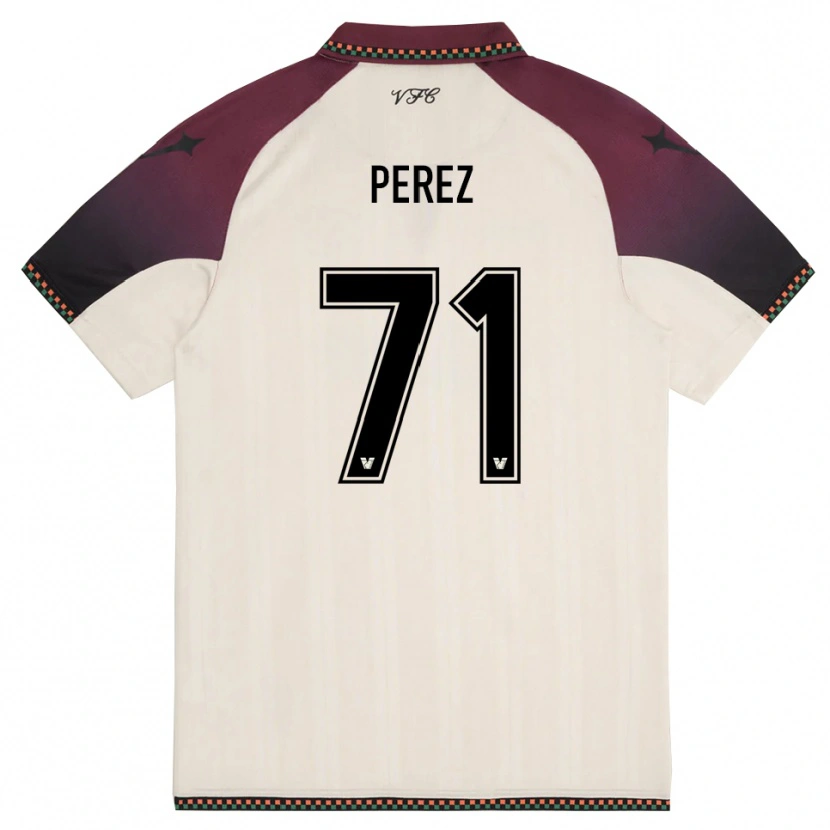 Danxen Kinder Kike Pérez #71 Cremefarben Burgund Auswärtstrikot Trikot 2025/26 T-Shirt Schweiz