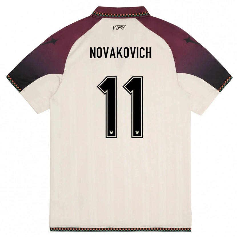 Danxen Kinder Andrija Novakovich #11 Cremefarben Burgund Auswärtstrikot Trikot 2025/26 T-Shirt Schweiz
