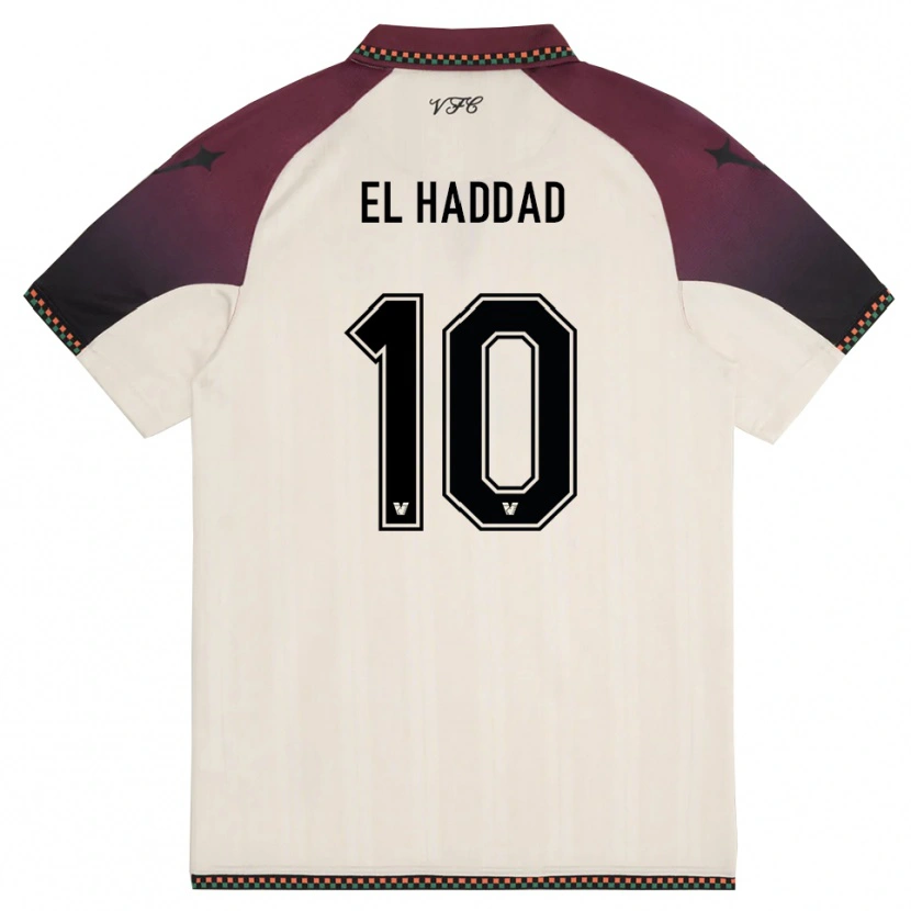 Danxen Kinder Saad El Haddad #10 Cremefarben Burgund Auswärtstrikot Trikot 2025/26 T-Shirt Schweiz