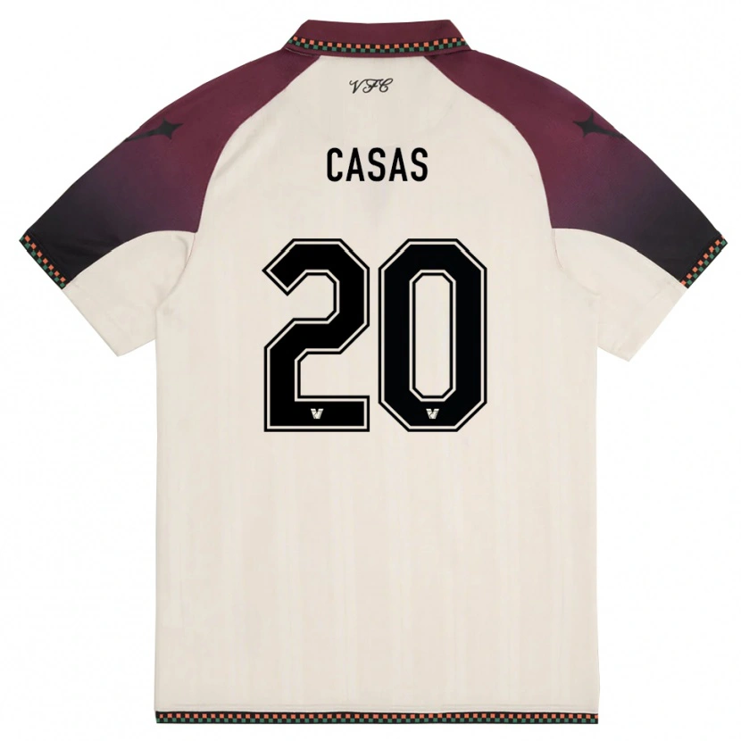 Danxen Kinder Antonio Casas #20 Cremefarben Burgund Auswärtstrikot Trikot 2025/26 T-Shirt Schweiz