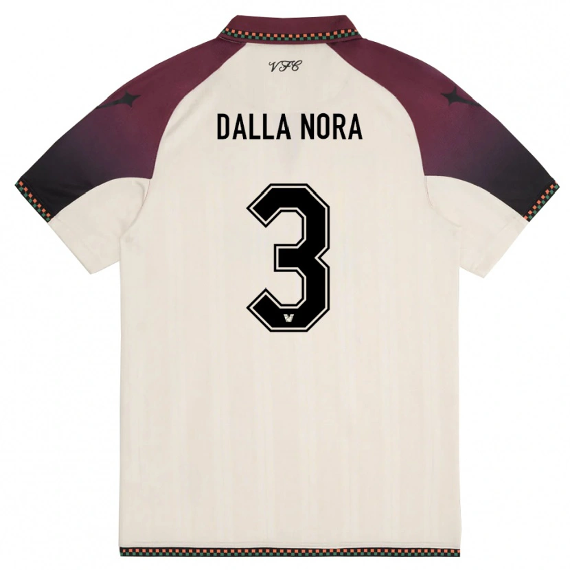 Danxen Kinder Edoardo Dalla Nora #3 Cremefarben Burgund Auswärtstrikot Trikot 2025/26 T-Shirt Schweiz