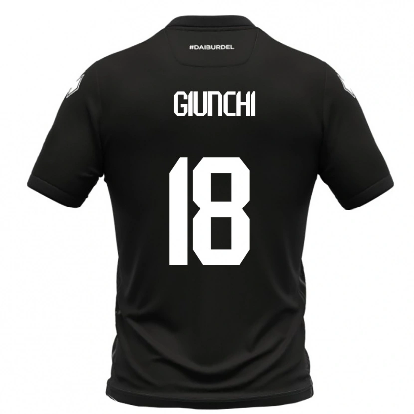 Danxen Kinder Andrea Giunchi #18 Schwarz Weiß Auswärtstrikot Trikot 2025/26 T-Shirt Schweiz